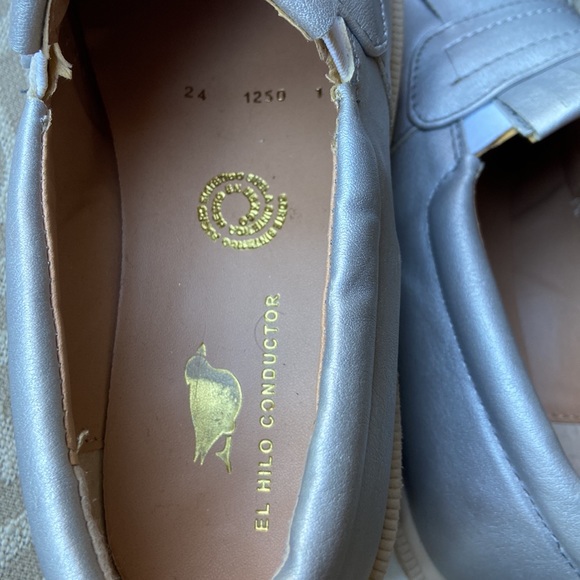 El Hilo Comductor Silver Sneaker Platform Shoe sz 6.5 - Picture 6 of 7